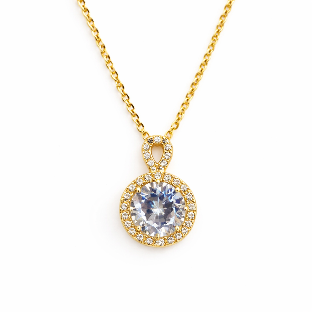 Golden Solitaire Necklace
