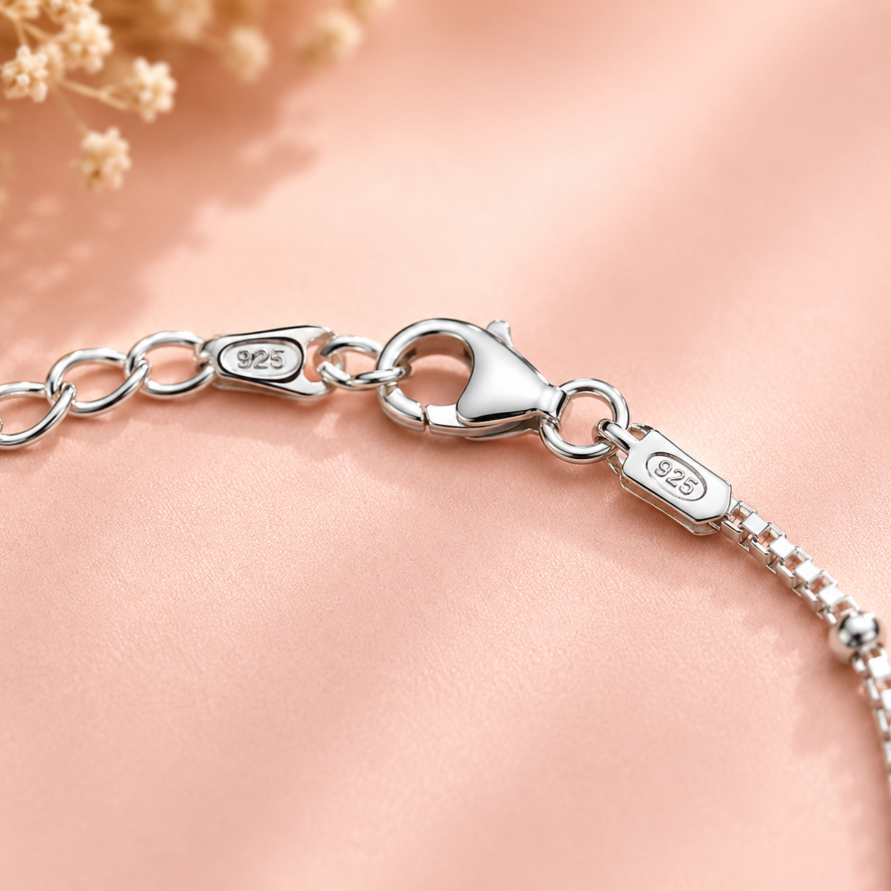 925 Silver Mother-of-Pearl Clover Bracelet