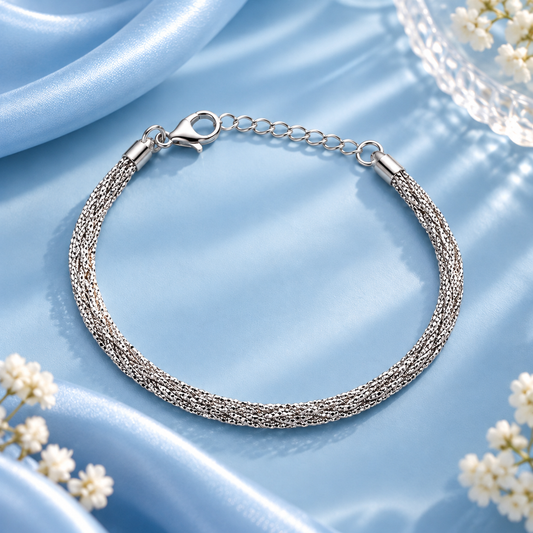 Taravya Sterling Silver Textured Rope Bracelet Taravya