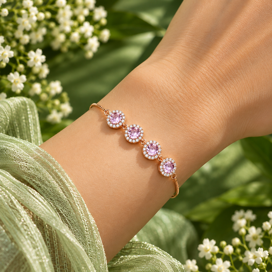 ✨ Taravya Rosé Celestia Four-Stone Bracelet Taravya
