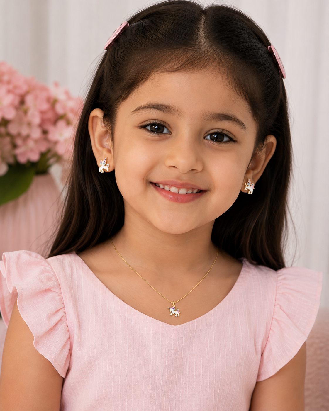 Kids Unicorn Enamel Earrings & Pendant Set (Pendant Only) – 925 Sterling Silver