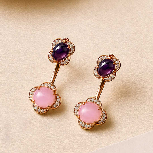 Lavender Glow Adjustable Length Earrings Pure 925 Silver