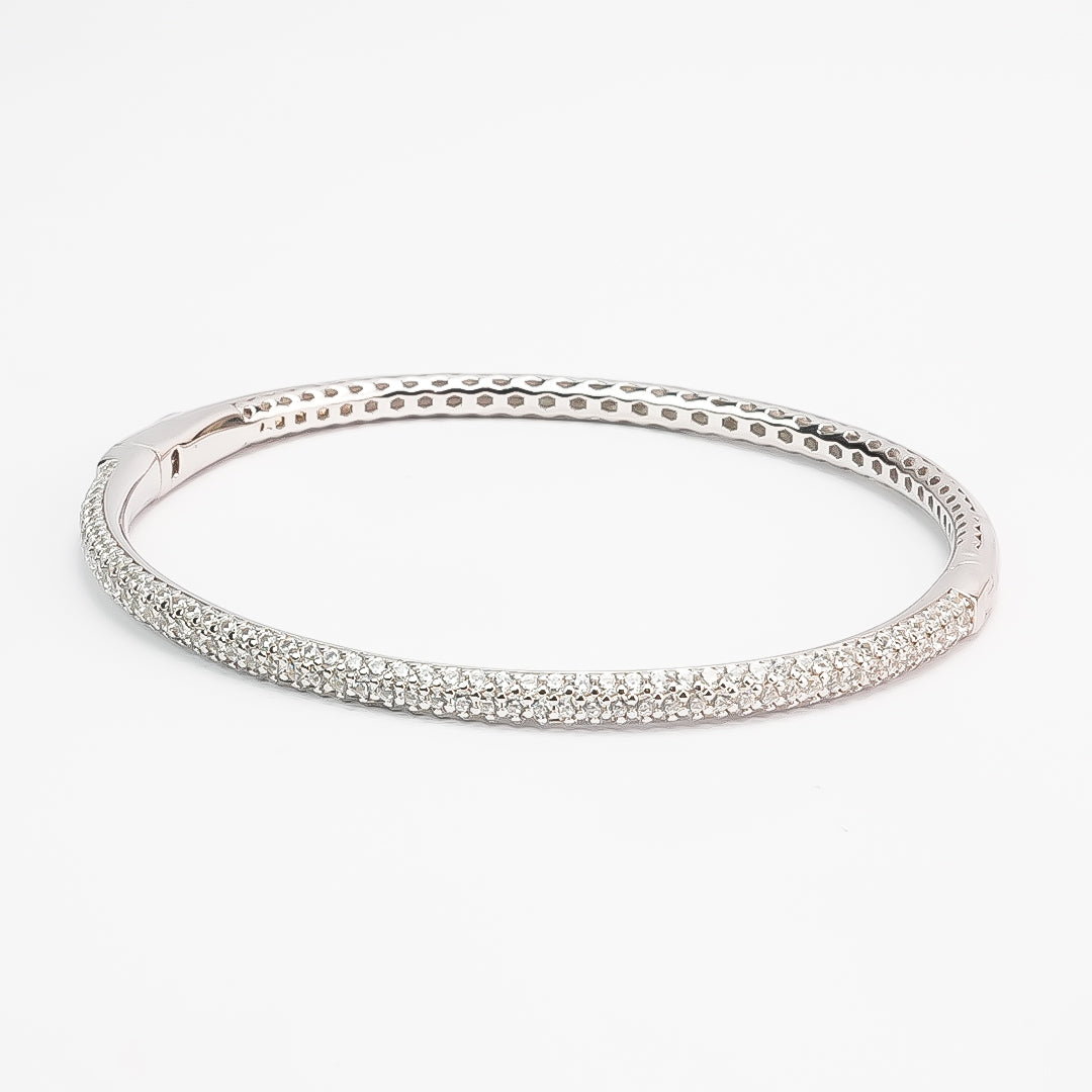 Silver Dainty Diamond Cut Bracelet