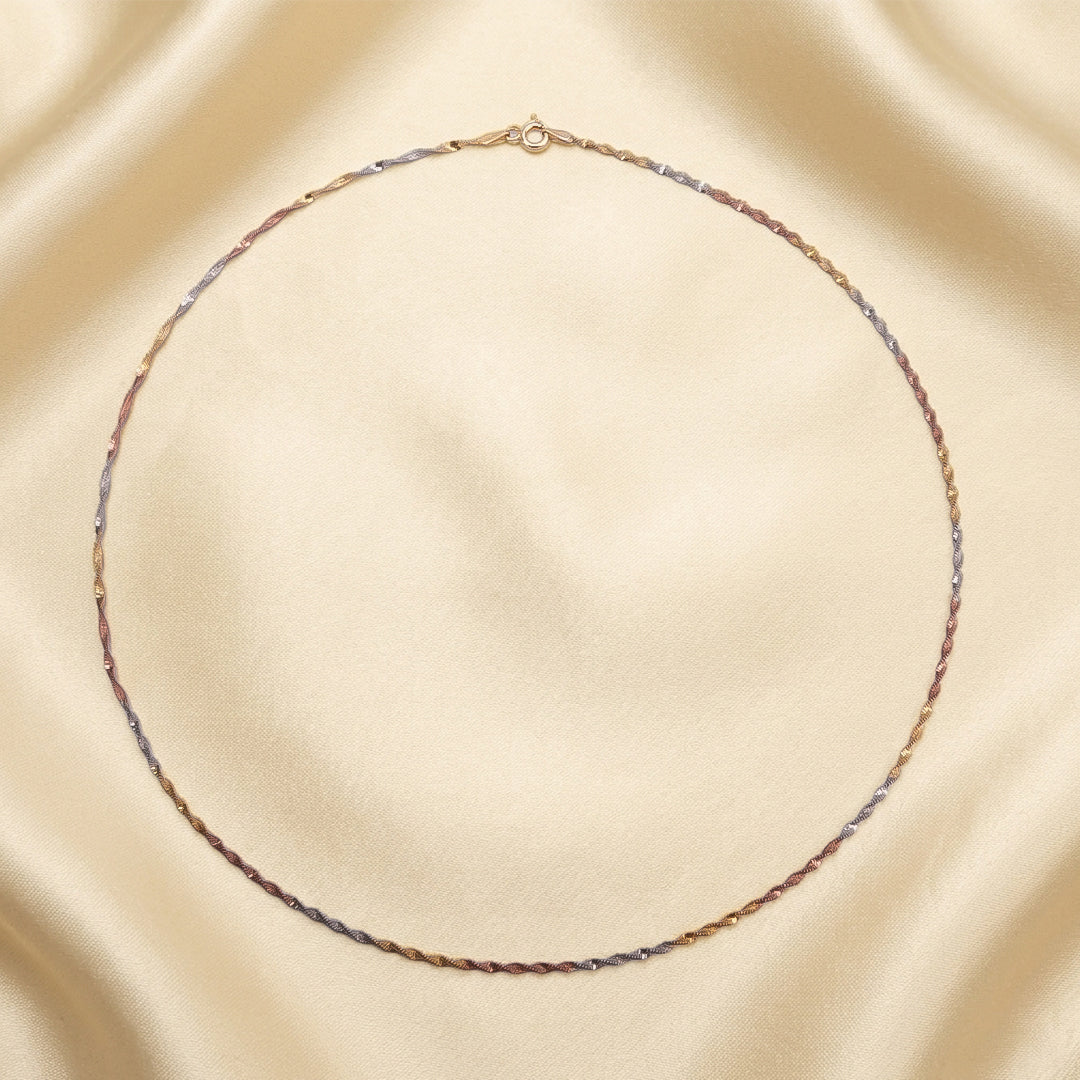 Tri Color Italian Chain Pure 925 Silver