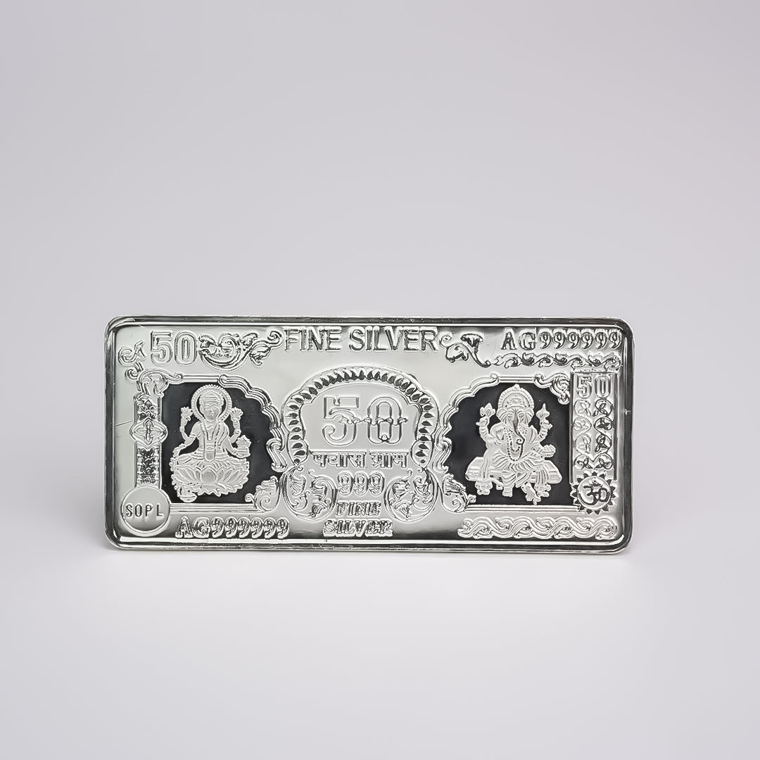 50g Pure Silver 999 Dollar-Style Bar