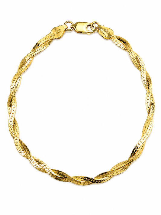Golden Twisted Weave Kids Anklet(Single)