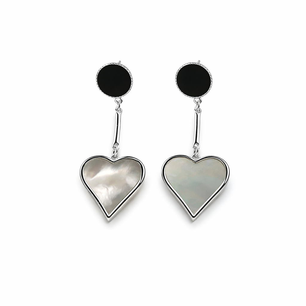Black Dangle Heart Drops