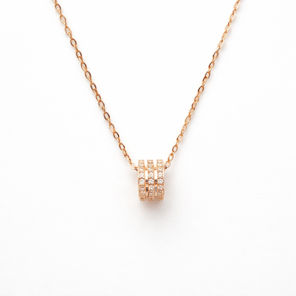 Radiant Rose Gold Circle Pendant