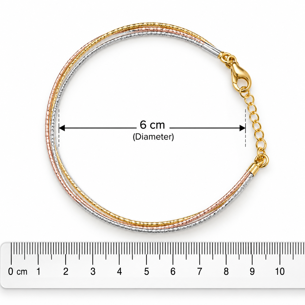 Multi-Strand Triple Plating 925 Sterling Silver Bracelet