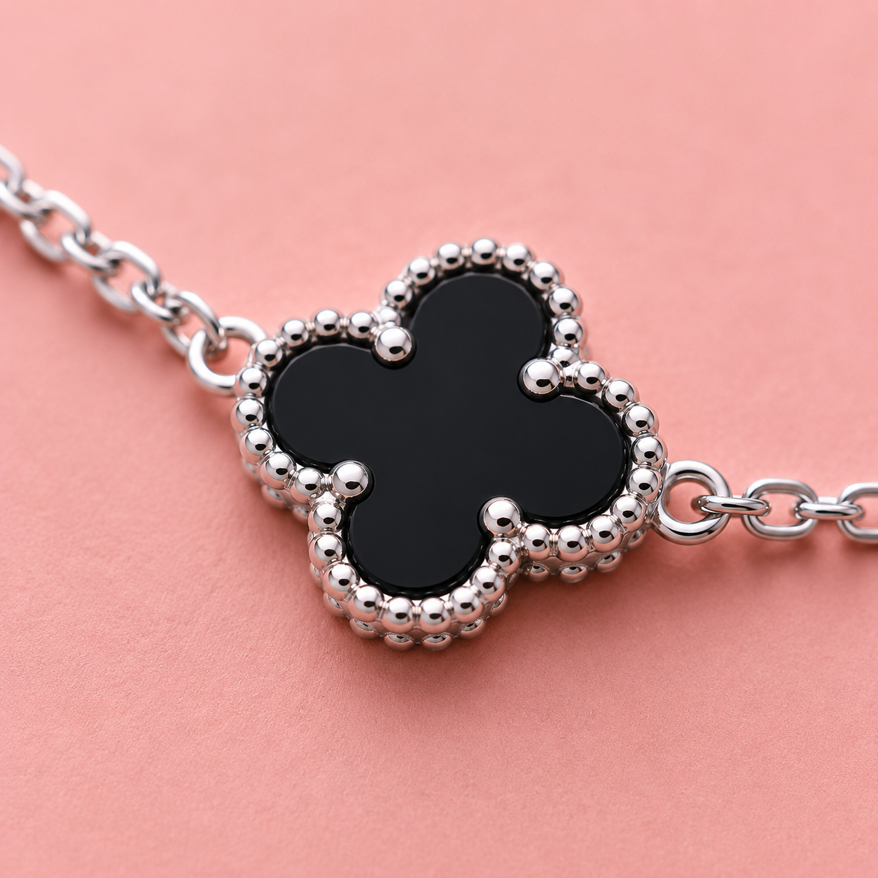 Midnight Clover 925 Sterling Silver Bracelet