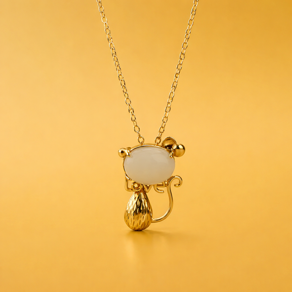 Golden Whiskers Necklace – 925 Sterling Silver with Gold Finish