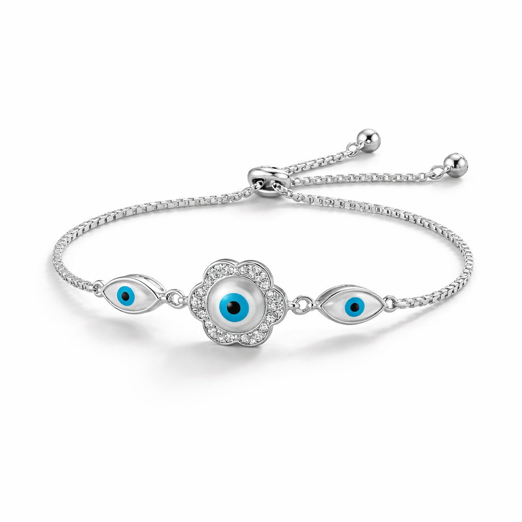 Aura Guard – Adjustable 925 Silver Evil Eye Bracelet