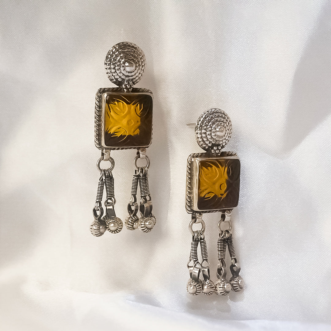Golden Glow Pure 925 Silver Jhumkis