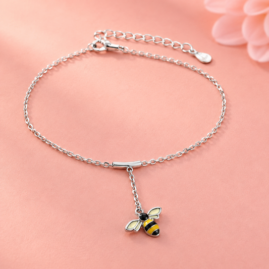 Buzzy Bee 925 Silver Anklet(Single)