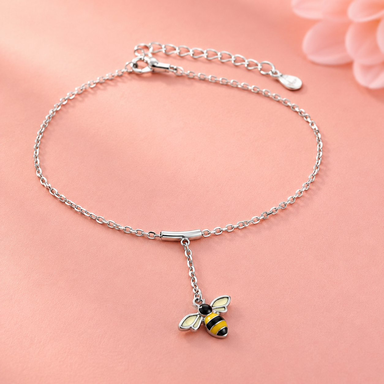 Buzzy Bee 925 Silver Anklet(Single)