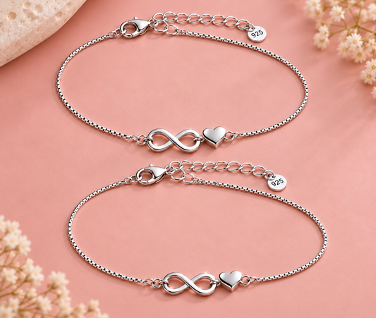 Infinity Love 925 Sterling Silver Anklet Taravya