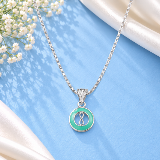 Infinity Mint Silver Necklace Taravya