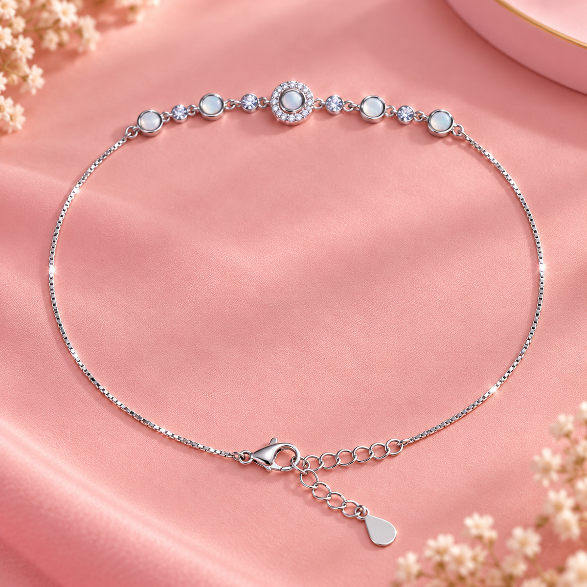 Celestial Halo 925 Sterling Silver Anklet Taravya