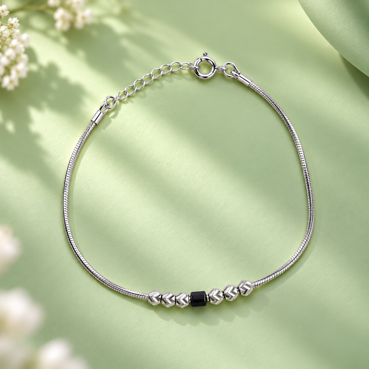 Taravya Midnight Noir 925 Silver Bracelet
