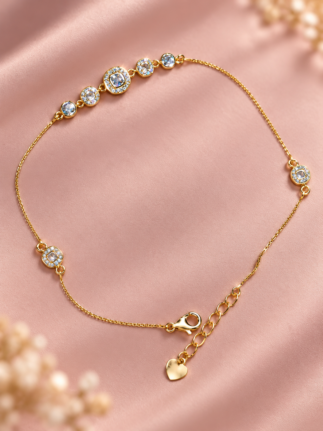 Royal Halo 925 Sterling Silver Anklet
