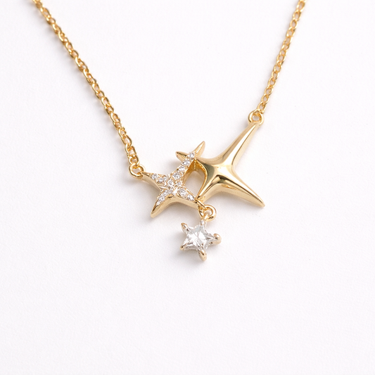 The North Star Rhodium Plated 925 Silver Necklace