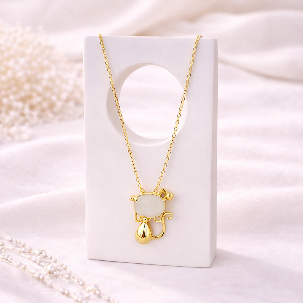 Golden Whiskers Necklace – 925 Sterling Silver with Gold Finish