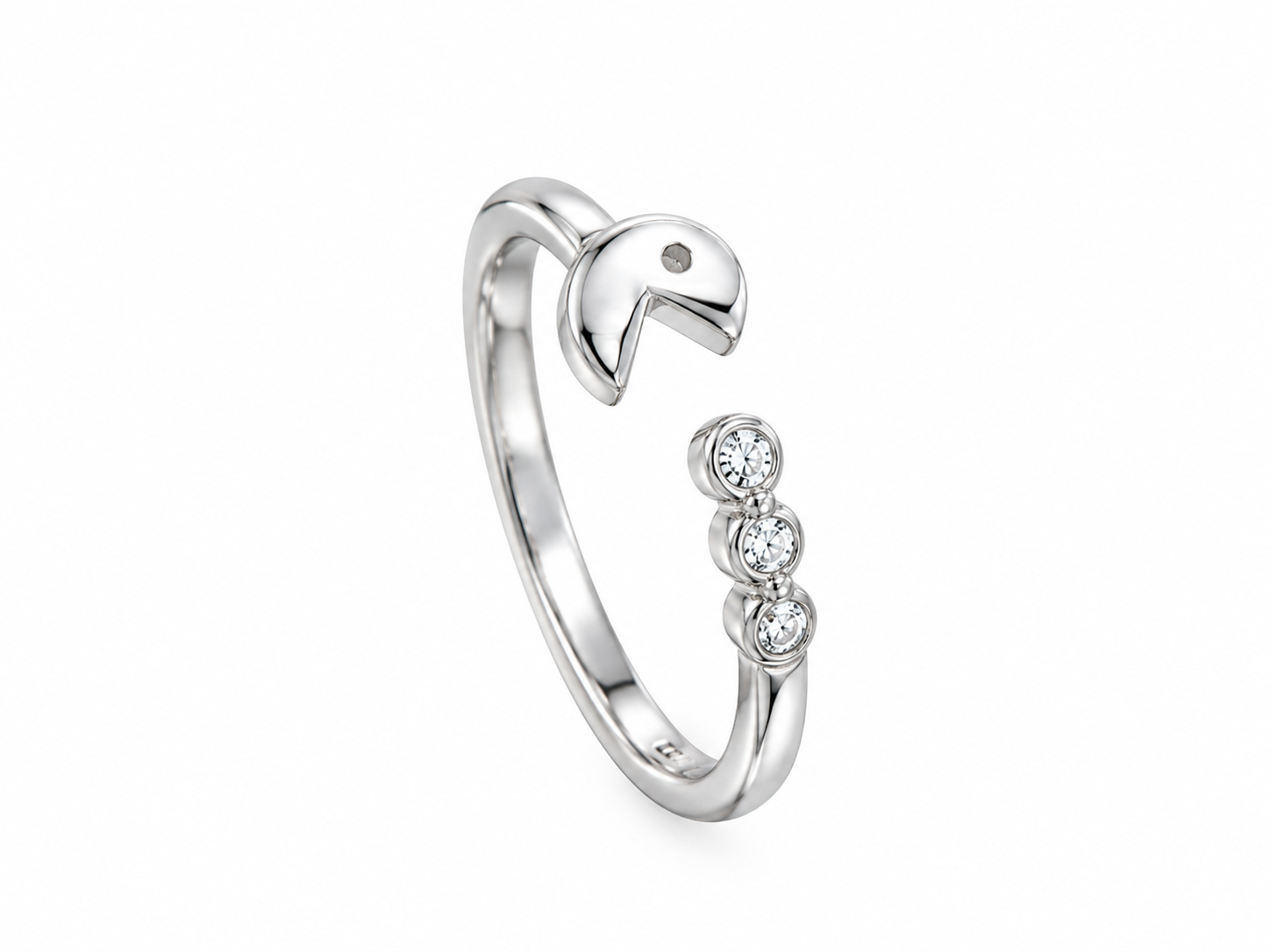 Crescent Moon CZ Adjustable Ring