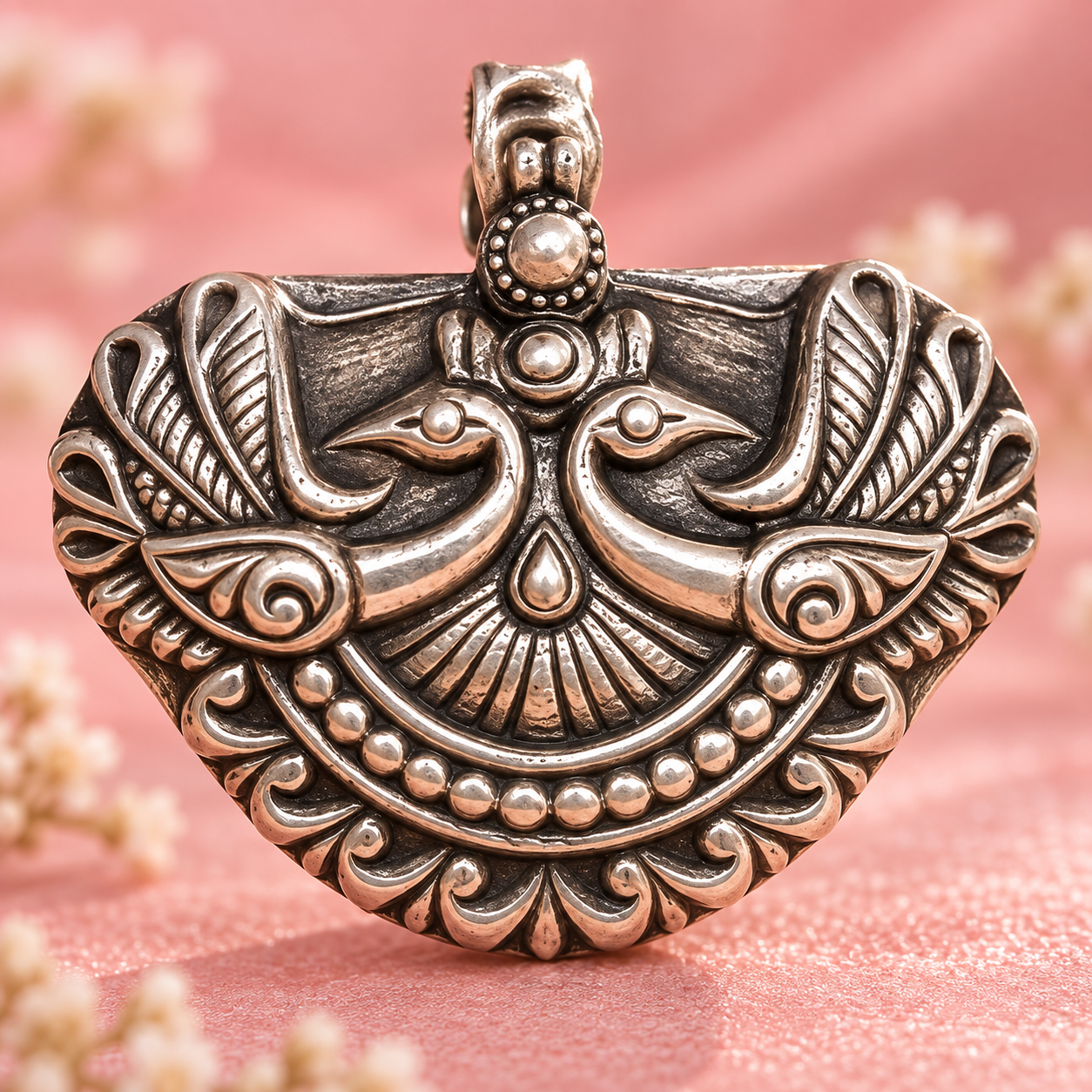 Taravya Twin Peacock Heritage Pendant
