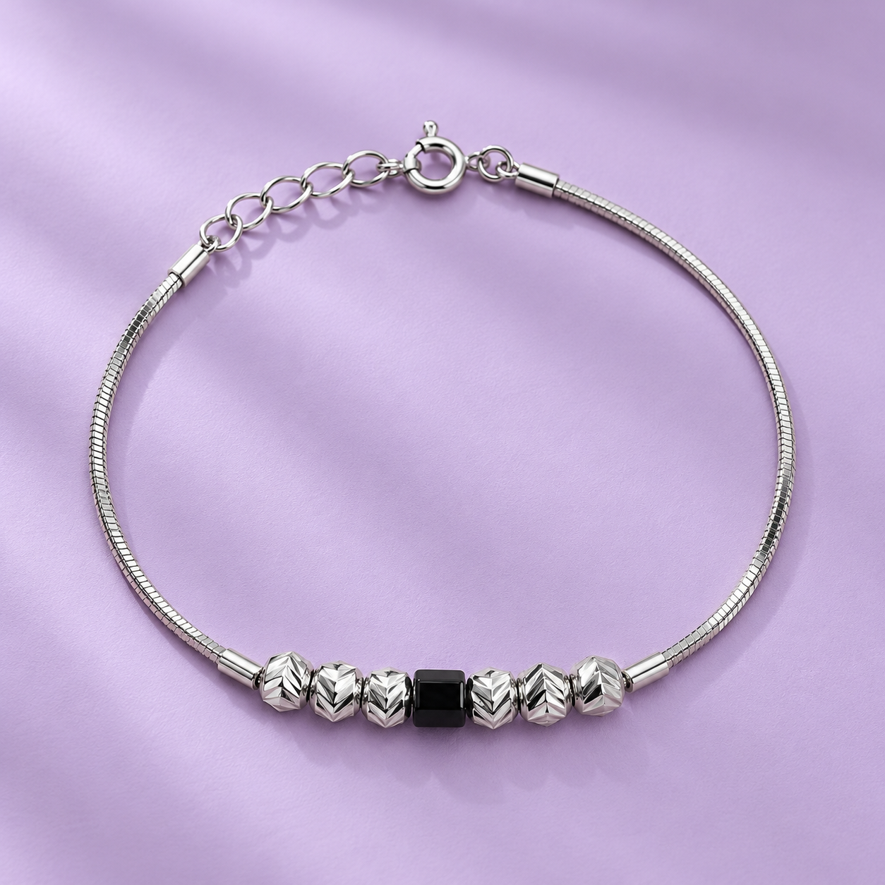 Taravya Midnight Noir 925 Silver Bracelet