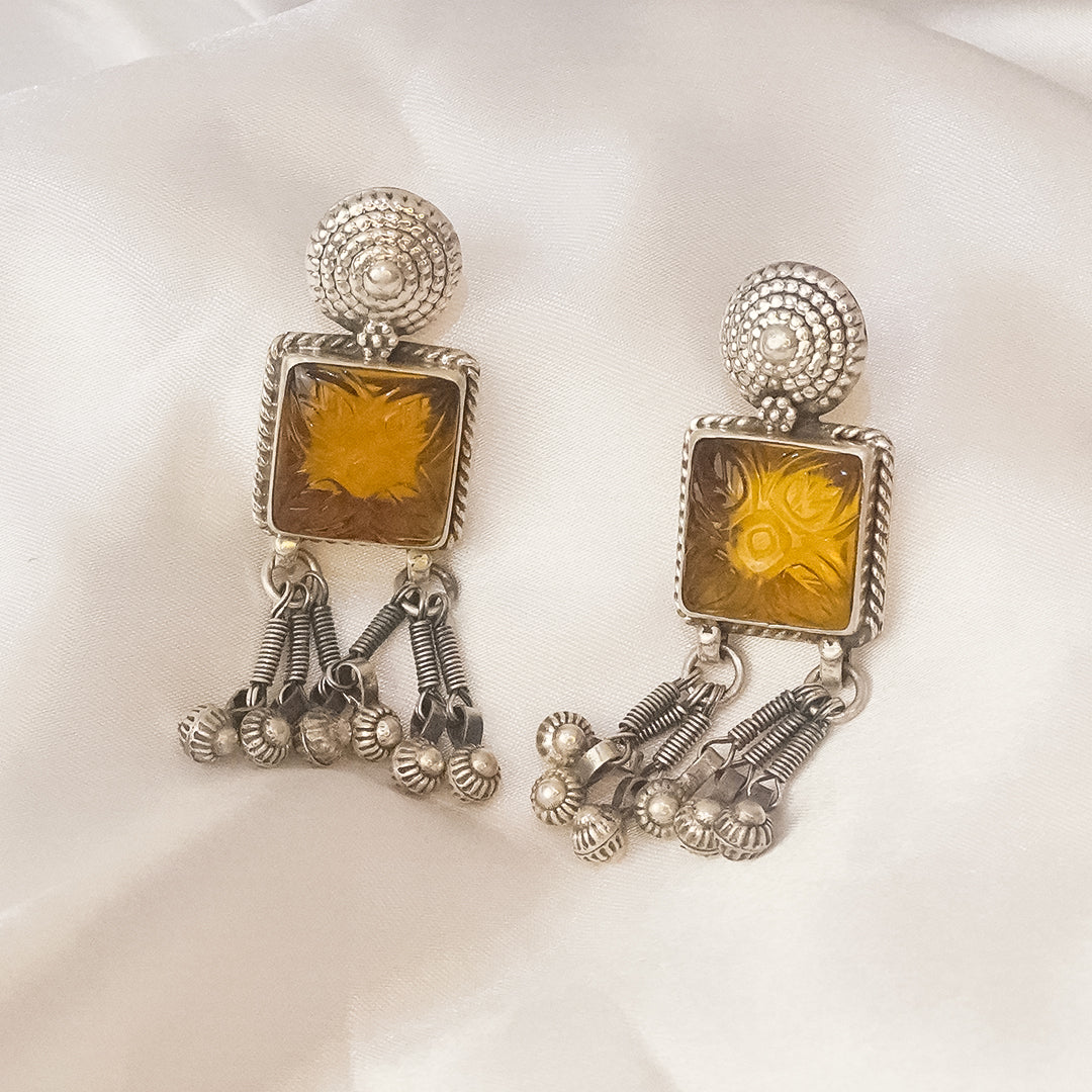 Golden Glow Pure 925 Silver Jhumkis