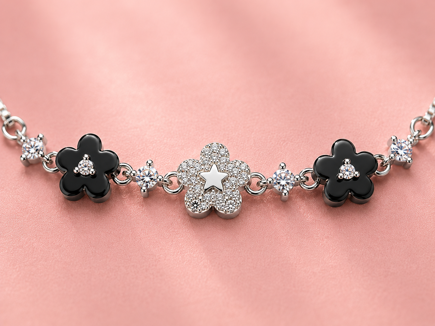 Midnight Bloom 925 Silver Anklet
