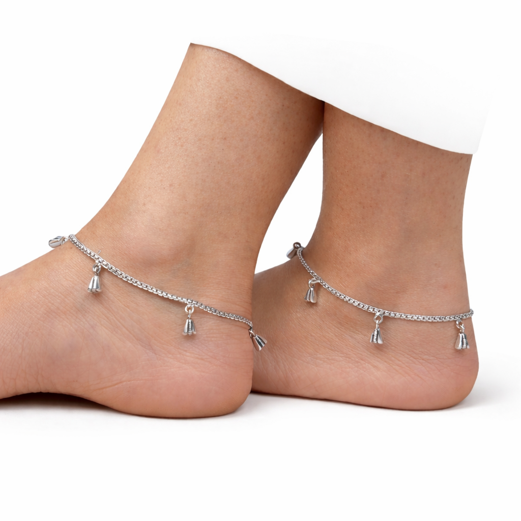 Oxidised Silver Heavy Anklets
