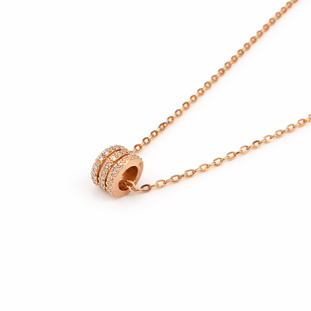 Radiant Rose Gold Circle Pendant