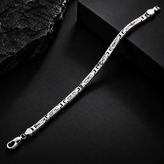 Taravya Men’s Almafi Link Silver Bracelet