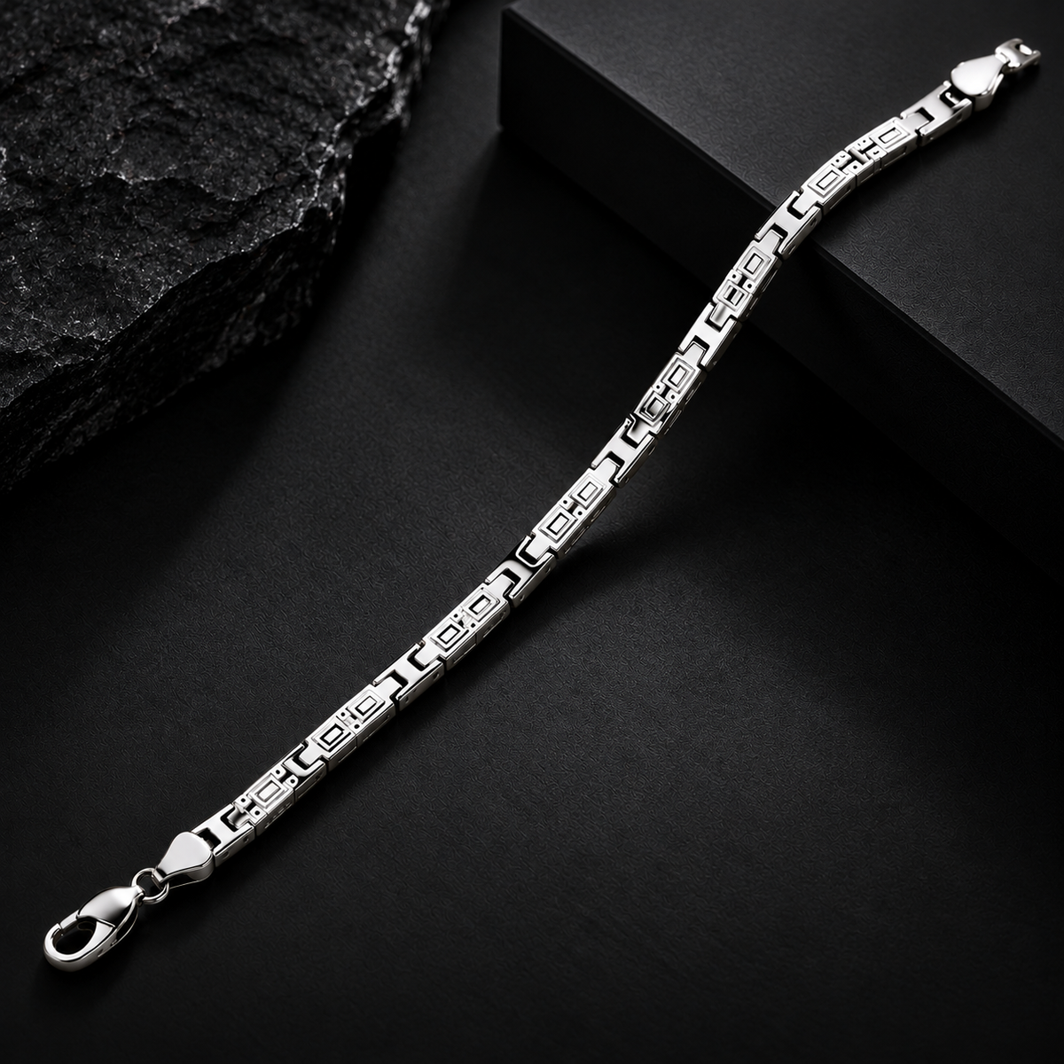 Taravya Men’s Almafi Link Silver Bracelet