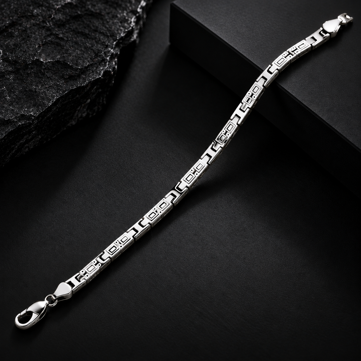 Taravya Men’s Almafi Link Silver Bracelet