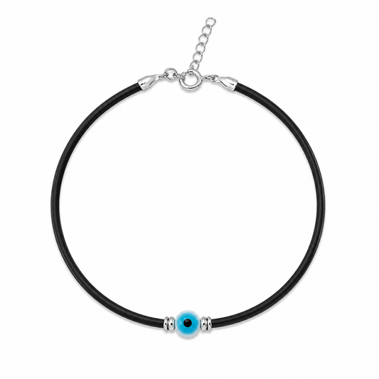 Nazar Evil Eye Silver Anklet (Single)