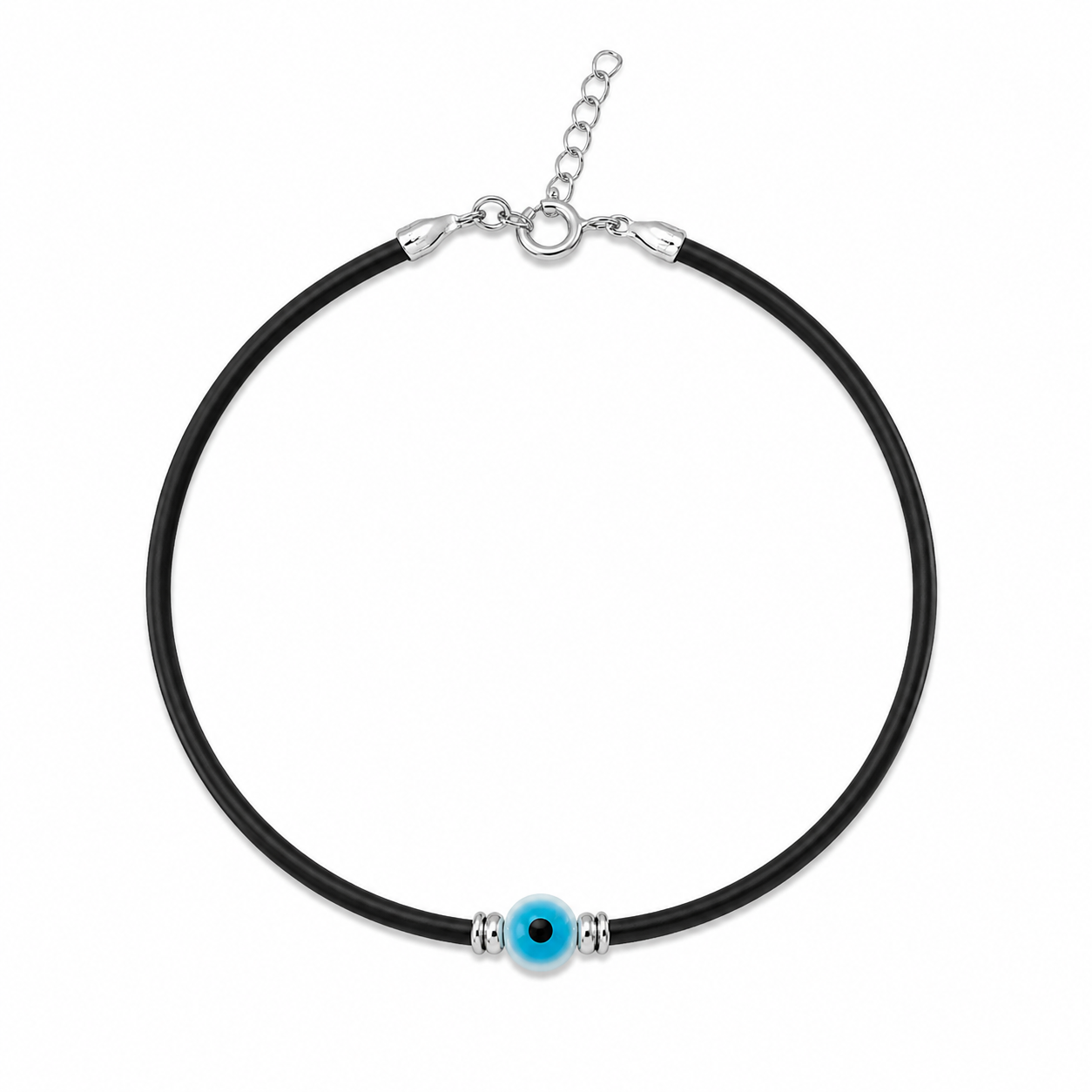 Nazar Evil Eye Silver Anklet (Single)