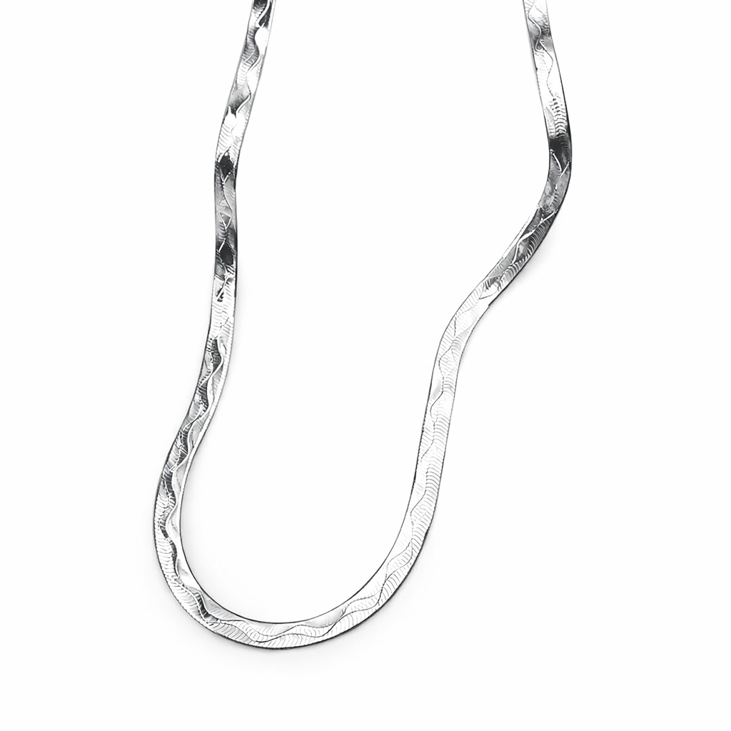 Snake & Leaf 925 Italian Silver Chain