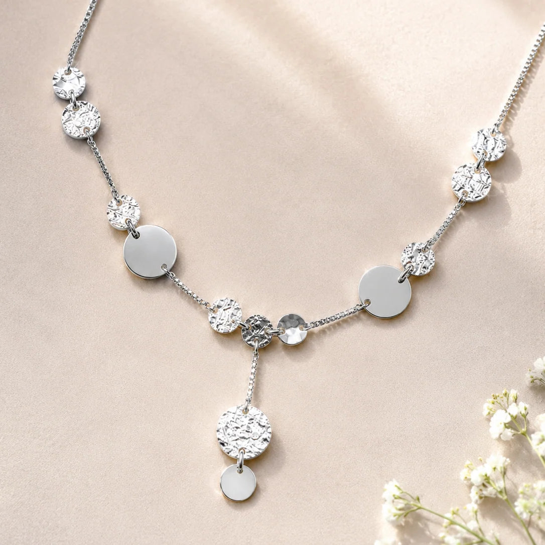 Silver Celeste Drop Necklace