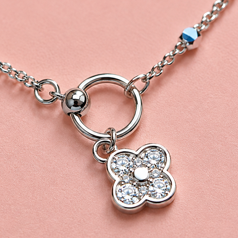 Dainty Bloom 925 Silver Anklet (Single)