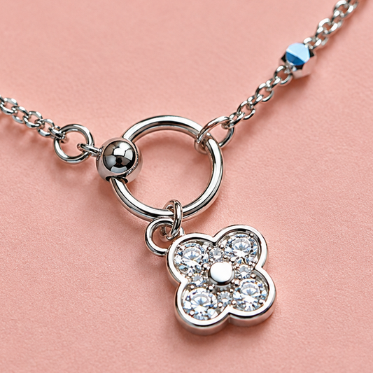 Dainty Bloom 925 Silver Anklet (Single)