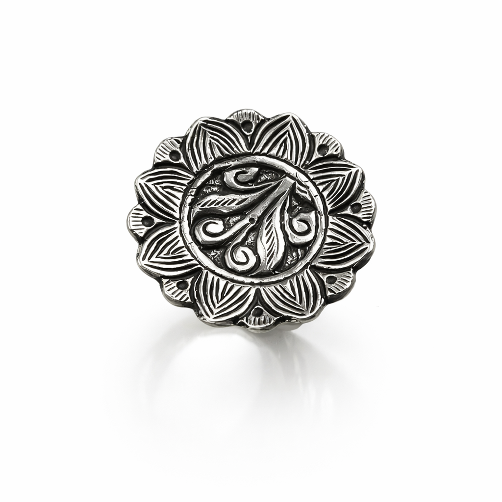 Bloom Oxidized Adjustable Ring