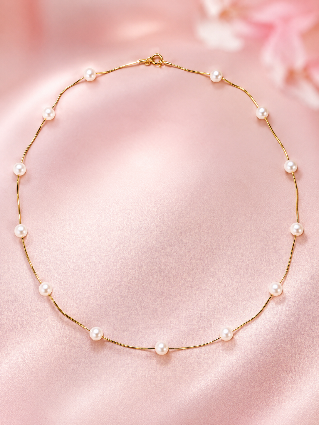 Pearl Elegance Gold-Tone Necklace – 20 cm