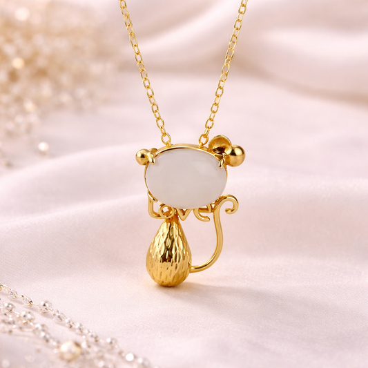 Golden Whiskers Necklace – 925 Sterling Silver with Gold Finish
