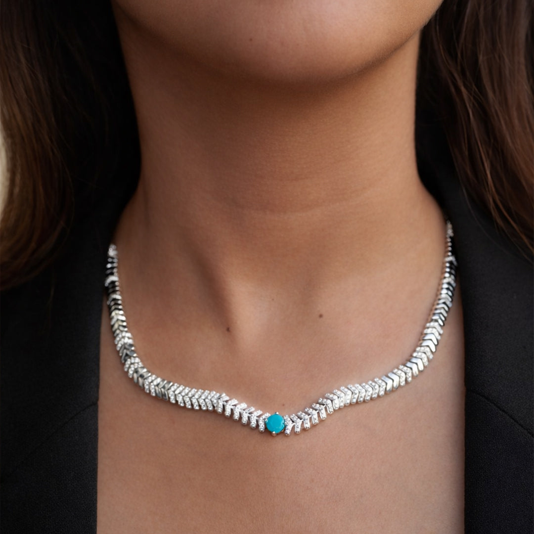 Aqua Vira Silver Necklace