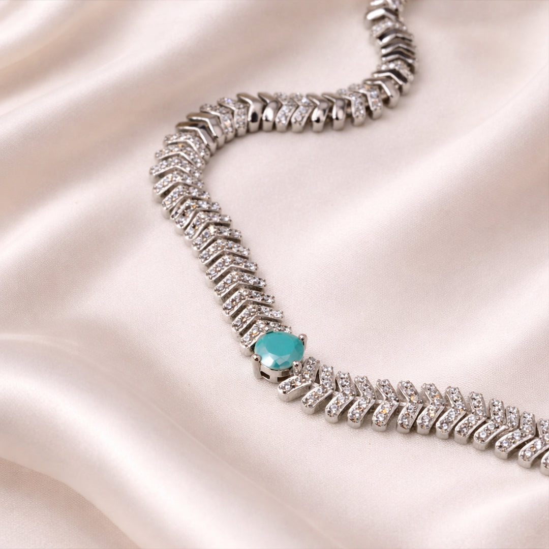 Aqua Vira Silver Necklace