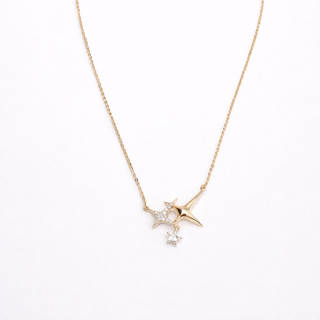 The North Star Rhodium Plated 925 Silver Necklace