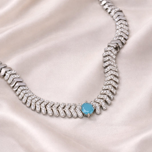 Aqua Vira Silver Necklace