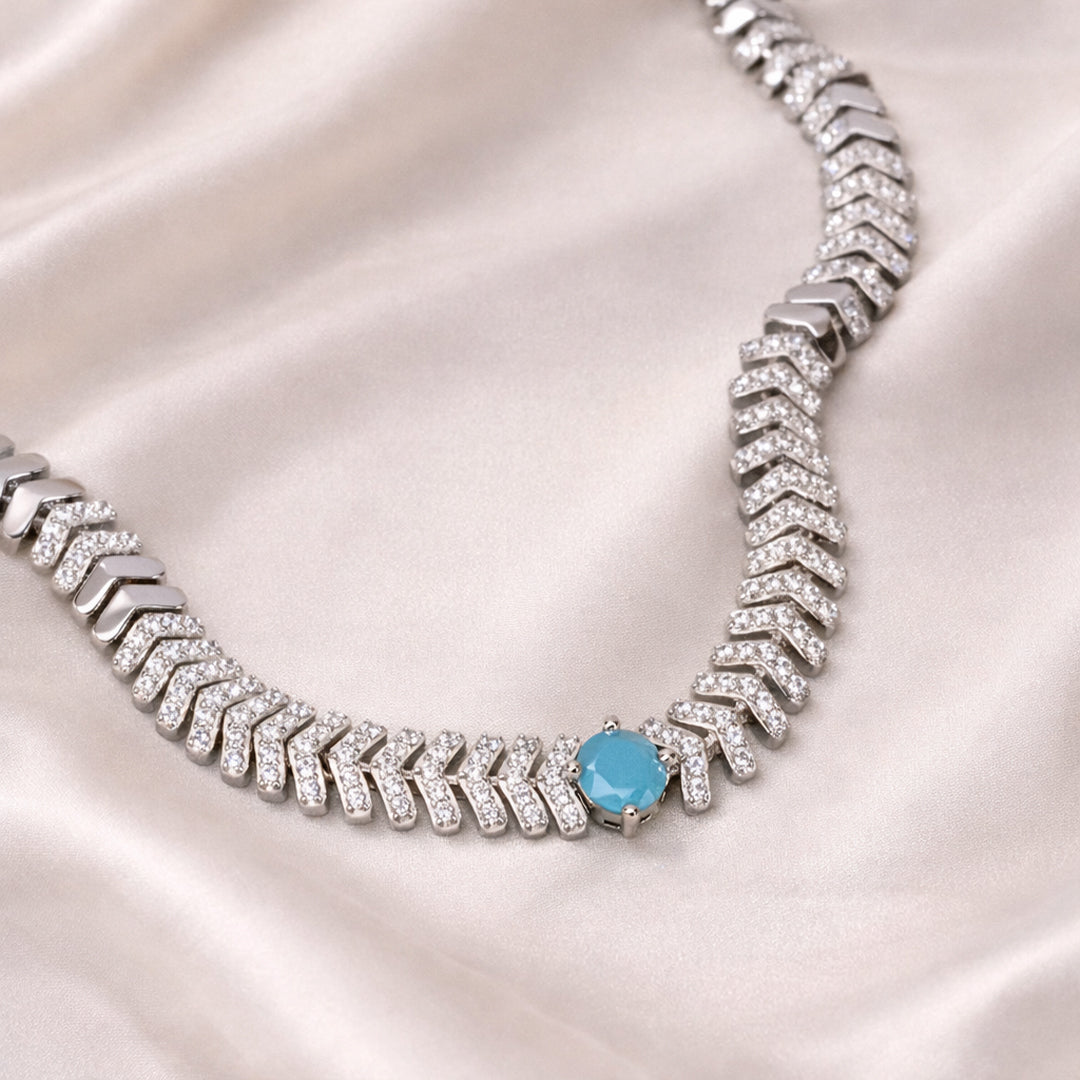 Aqua Vira Silver Necklace